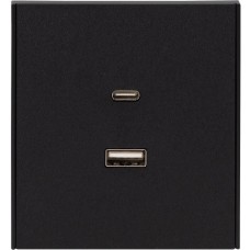 KRANZ Розетка STRONG USB-A+Type-C 3А с функцией быстрой зарядки антрацит