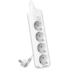 DELI Сетевой фильтр ET435 3м (4 розетки) белый (пакет ПЭ)