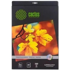CACTUS Фотобумага Prof CS-HGA326020 A3/260г/м2/20л./белый глянцевое для струйной печати