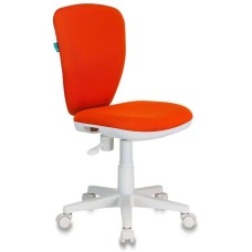 БЮРОКРАТ Кресло детское KD-W10 оранжевый 26-29-1 крестов. пластик пластик белый