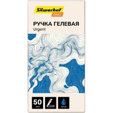 SILWERHOF Ручка гелев. Daily Urgent d=0.7мм син. черн. кор.карт. сменный стержень линия 0.5мм резин. манжета