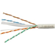 CABEUS Кабель информационный UTP-4P-CAT.6-SOLID-LSZH-GY-100 кат.6 U/UTP 4 пары LSZH внутренний 100м серый