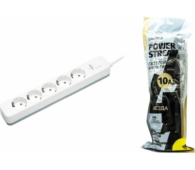 сетевой фильтр PERFEO (PF_C3963) POWER STREAM - 5 роз - 1,5 м - белый