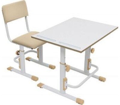 Стул POLINI Стул для школьника регулируемый Polini kids City / Polini kids Smart S, белый-макиато (1кор)