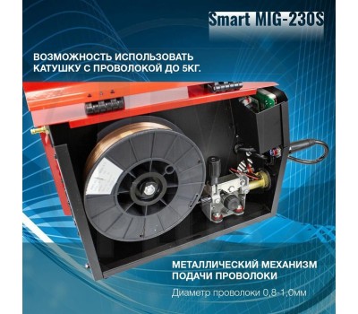 Сварочный аппарат EDON Smart MIG-230S красный/черный 24677