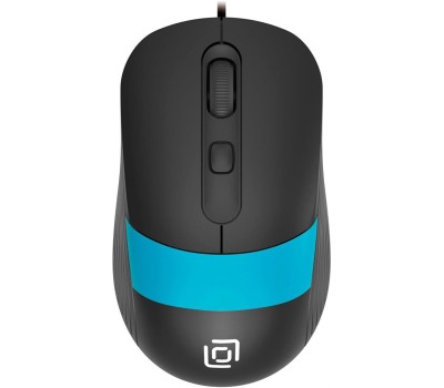 OKLICK Мышь проводная 310M, оптическая, USB, 2400dpi, черный и синий [1869099]