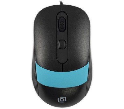 OKLICK Мышь проводная 310M, оптическая, USB, 2400dpi, черный и синий [1869099]