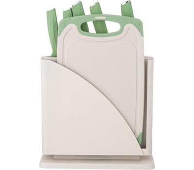 Набор ножей AGNESS 911-763 на пластиковой подставке + разделочная доска (7 предметов)