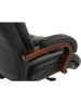 Кресло компьютерное БЮРОКРАТ Кресло руководителя T-9925WALNUT, кожа/искусственная кожа, до 200кг, механизм со смещенной осью, черный