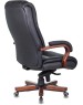 Кресло компьютерное БЮРОКРАТ Кресло руководителя T-9925WALNUT, кожа/искусственная кожа, до 200кг, механизм со смещенной осью, черный
