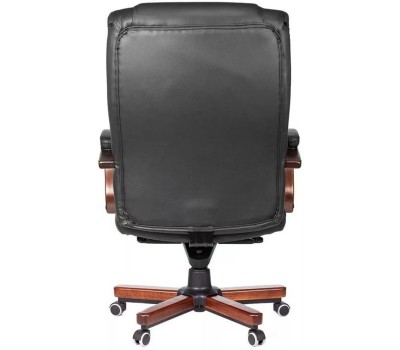 Кресло компьютерное БЮРОКРАТ Кресло руководителя T-9925WALNUT, кожа/искусственная кожа, до 200кг, механизм со смещенной осью, черный