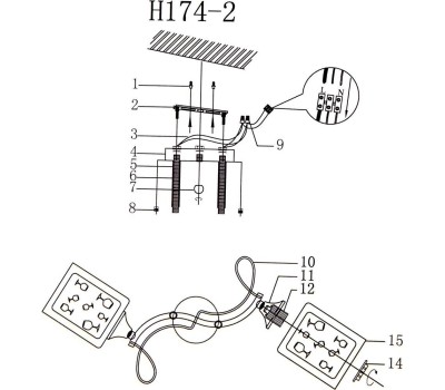 освещение HIPER Люстра Arto H174-5, 5 х 60 Вт, черный