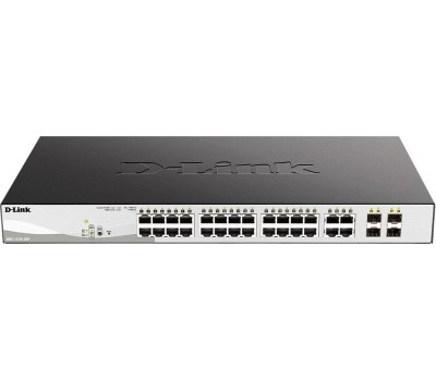 D-LINK SMB D-Link DGS-1210-28P/F5A Управляемый L2 коммутатор с 24 портами 10/100/1000Base-T и 4 комбо-портами 100/1000Base-T/SFP (24 порта PoE 802.3af/at, PoE-бюджет 193 Вт)
