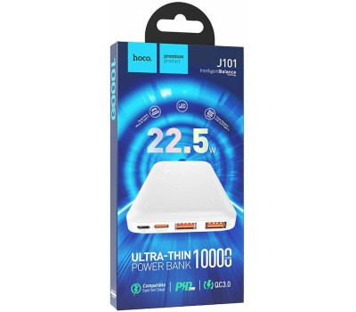 HOCO Внешний аккумулятор (Power Bank) J101 Astute, 10000мAч, белый [j101 astute white]