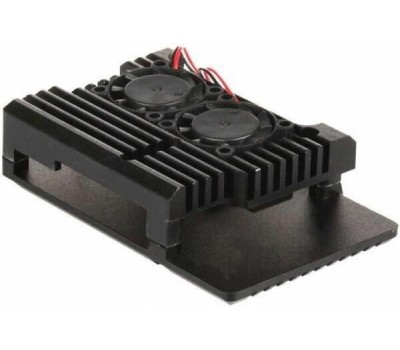 Корпус для ПК ACD Корпус RA458 Black Metal Aluminum Case with double Fans for Raspberry Pi 3B/3B+ (RASP2244)