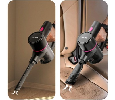 Пылесос KITFORT Ручной пылесос (handstick) КТ-5338, 400Вт, черный/розовый