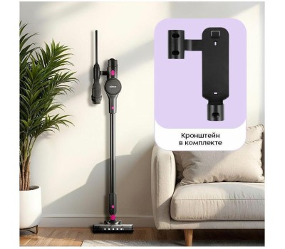Пылесос KITFORT Ручной пылесос (handstick) КТ-5338, 400Вт, черный/розовый