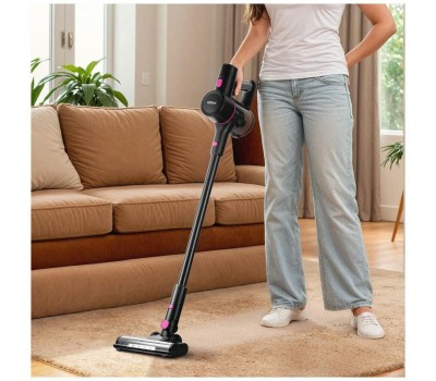 Пылесос KITFORT Ручной пылесос (handstick) КТ-5338, 400Вт, черный/розовый