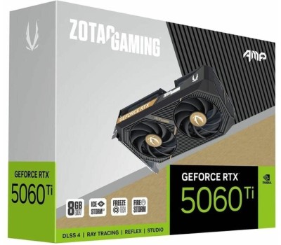Видеокарта ZOTAC Видеокарта RTX5060Ti AMP 8GB GDDR7 128bit 3xDP HDMI 2FAN MEDIUM PACK