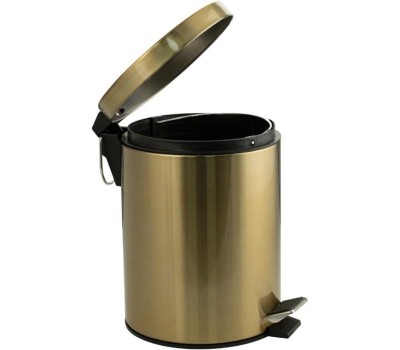 САНАКС - Ведро из нержавеющей стали, с педалью, круглое, 5 литров, цвет МАТОВОЕ ЗОЛОТО. 105-G