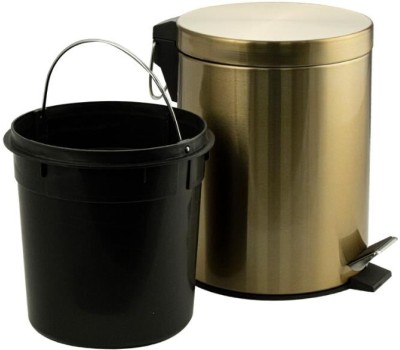САНАКС - Ведро из нержавеющей стали, с педалью, круглое, 5 литров, цвет МАТОВОЕ ЗОЛОТО. 105-G