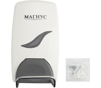 МАГНУС - Дозатор жидкого МЫЛА, ЛОКТЕВОЙ, пластик АБС, БЕЛЫЙ, 1000 мл 695