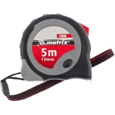 Рулетки MATRIX Рулетка Continuous fixation, 5 м х 19 мм, двухкомпонентный корпус, плавная фиксация 31088