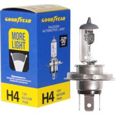 Лампа галогенная GOODYEAR GY014124 лампа галогенная автомобильная Н4 12V 60/55W P43t More Light
