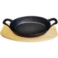 Сковорода MY REAL IRON COOK Сковорода порц чугун 20,5см овал с 2руч на подставке TM