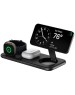 SATECHI Зарядное устройство 3-в-1 Qi2 Trio Wireless Charging Pad с вилками типа A/C/G. Цвет: черный