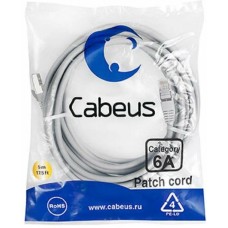 Cabeus PC-SSTP-RJ45-Cat.6a-5m-LSZH Патч-корд S/FTP, категория 6а (10G), 2xRJ45/8p8c, экранированный, серый, LSZH, 5м