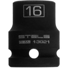 STELS Головка ударная шестигранная, 16 мм, 1/2, CrMo 13921
