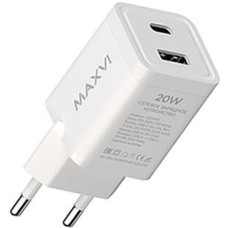 MAXVI СЗУ A354PD 20W, 1xUSB-A, 1xUSB-C, white