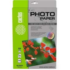 CACTUS Фотобумага CS-GA4230100 A4/230г/м2/100л./белый глянцевое для струйной печати