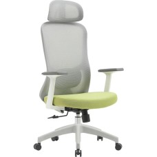 CACTUS Кресло CS-GMC515-GYGN серый сиденье салатовый сетка/ткань с подголов. крестов. пластик пластик серый