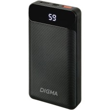 DIGMA Мобильный аккумулятор DG-20000-PL 20000mAh QC3.0/PD3.0 18W 3A 2xUSB-A/USB-C черный (DG-20000-PL-BK)