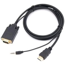 PREMIER Кабель-переходник аудио-видео 5-983AU HDMI (m)/VGA (m) 1.8м. черный (5-983AU 1.8)