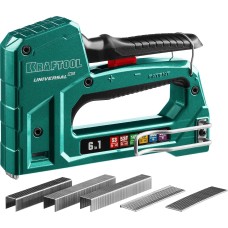 KRAFTOOL Universal-HD, 6-в-1: 53 (A/10/JT21) 23GA (6 - 14 мм)/140 (G/11/57) 20GA (8 - 14 мм)/13/53F/300/500, универсальный алюминиевый степлер (3188)