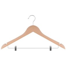 MULTIDOM Вешалка-плечики с 2 прищепками, Размер 44-46. (натур.цв.) GE26-128
