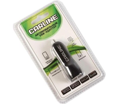 Автомобильное зарядное устройство CARLINE (ch-2ub) адаптер 2хUSB, черный