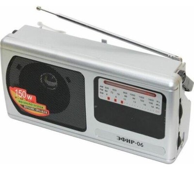 Радиоприемник ЭФИР 06 FM 64-108МГц, бат. 2*R20, 220V