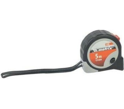 Рулетки MATRIX Рулетка Continuous fixation, 5 м х 19 мм, двухкомпонентный корпус, плавная фиксация 31088