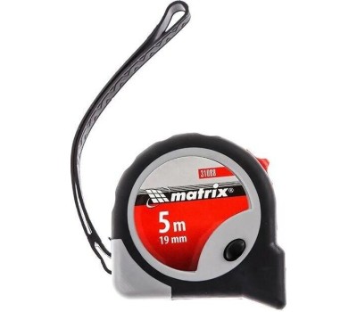 Рулетки MATRIX Рулетка Continuous fixation, 5 м х 19 мм, двухкомпонентный корпус, плавная фиксация 31088