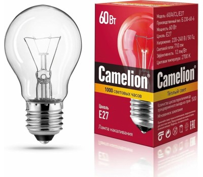 Лампа CAMELION (7277) 60/A/CL/E27