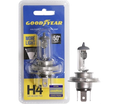 Лампа галогенная GOODYEAR GY014124 лампа галогенная автомобильная Н4 12V 60/55W P43t More Light