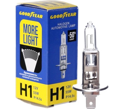 Лампа галогенная GOODYEAR GY014124 лампа галогенная автомобильная Н4 12V 60/55W P43t More Light