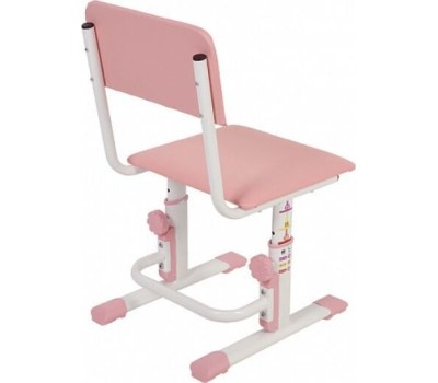 Стул POLINI Стул для школьника регулируемый Polini kids City / Polini kids Smart S, белый-розовый (1кор)