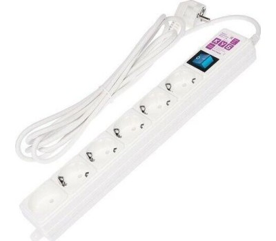 POWERCUBE SPG(5+1)-16B-3М-WHITE 3м (6 розеток) белый (коробка)