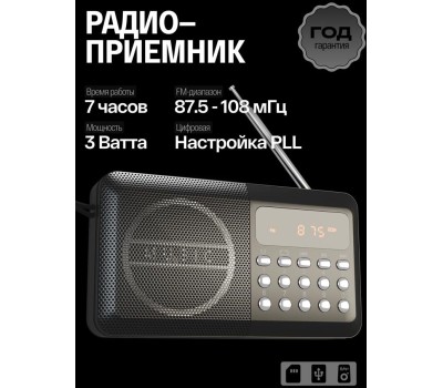 Радиоприемник SOUNDMAX SM-RD2116(чёрный)