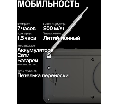 Радиоприемник SOUNDMAX SM-RD2116(чёрный)